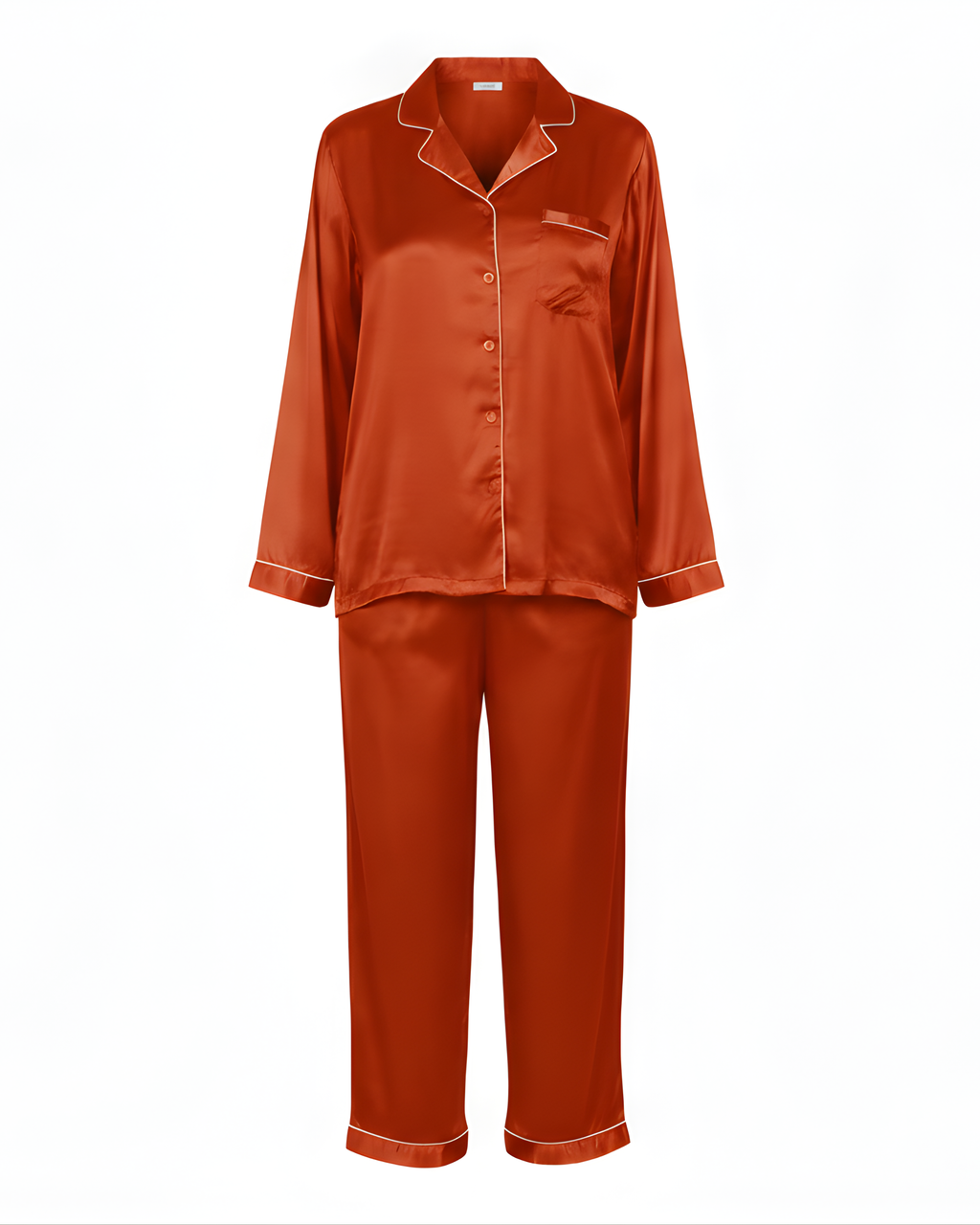Plain Linen PJ Set – Bronze Orange
