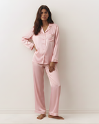 Plain Linen PJ Set – Baby Pink