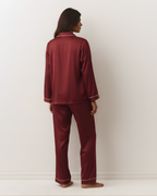 Plain Linen PJ Set – Maroon
