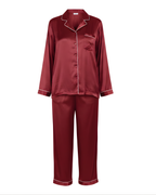 Plain Linen PJ Set – Maroon