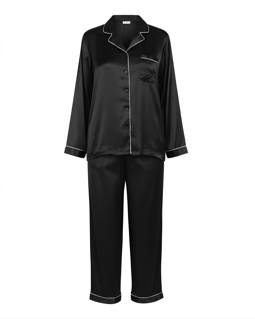 Plain Linen PJ Set – Black