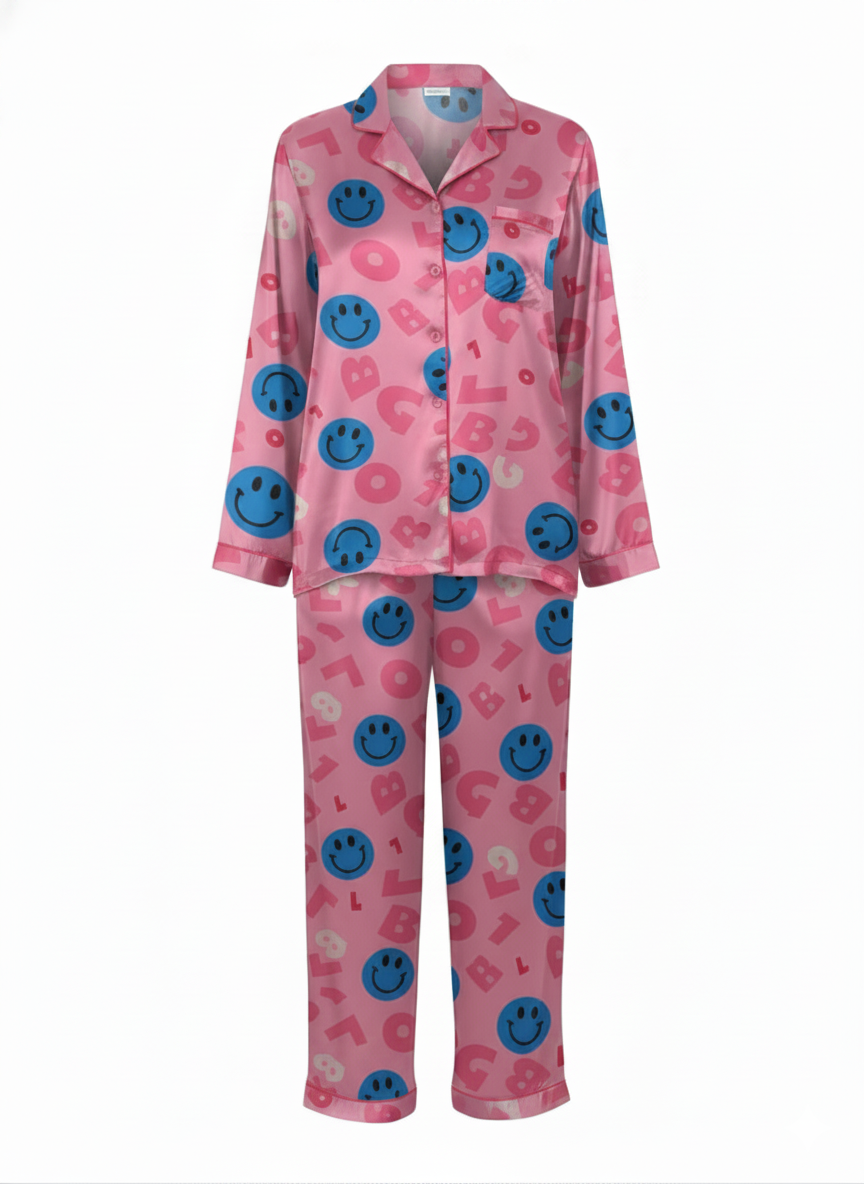 Good Vibes Only Printed Linen PJ Set