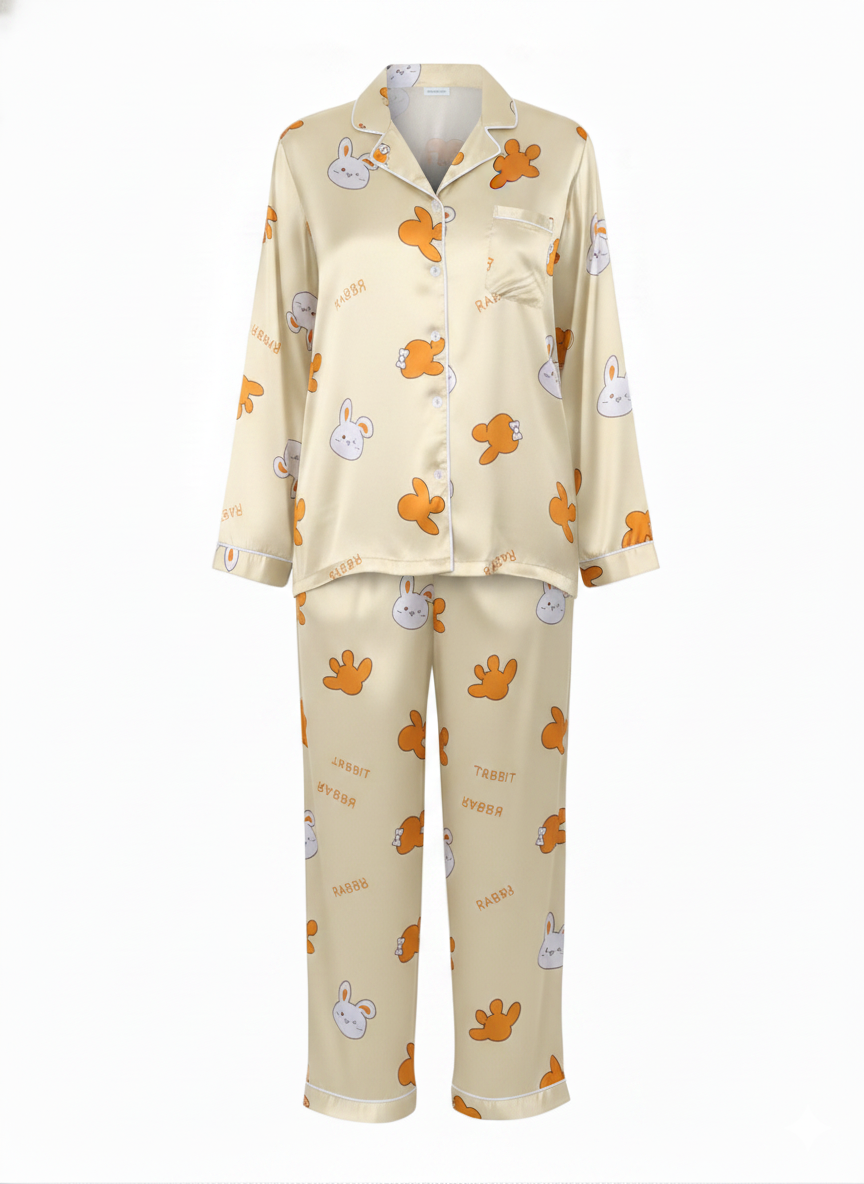 Honey Bunny Printed Linen PJ Set