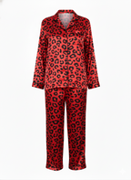 Scarlet Leopard Printed Linen PJ Set